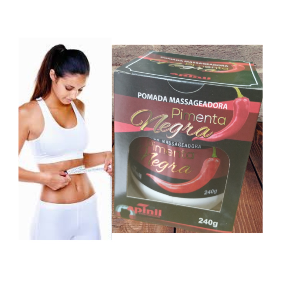 gel creme redutor de medidas Pimenta Negra 240g Apinil- celulite,flacidez