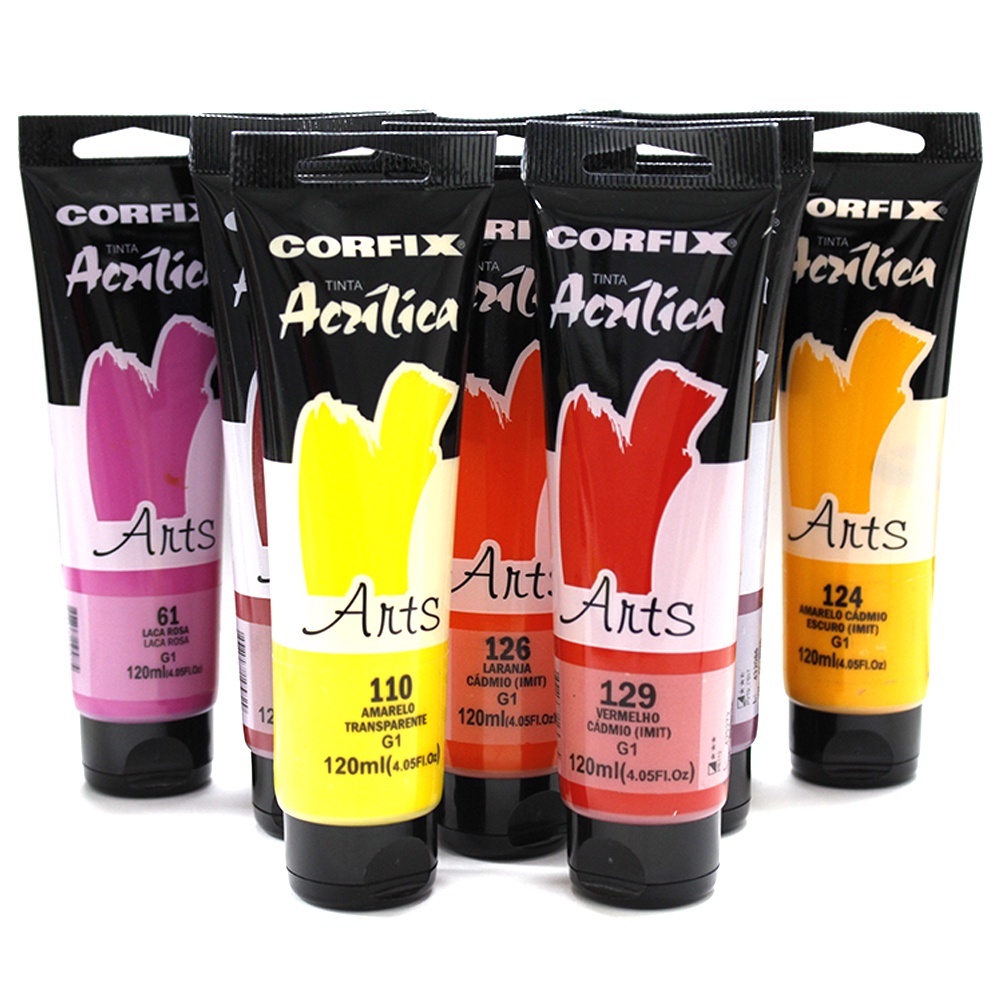 Tinta Acrílica Corfix Arts 120ml - Cores Quentes G1 em Oferta na Shopee