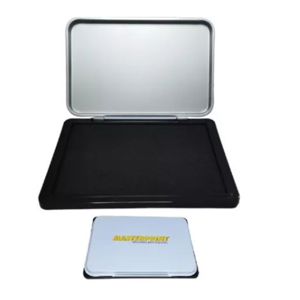 Carimbeira Grande P/ Carimbo Almofada Com Tinta Recarregável  na medida 12,8 x 8,4cm