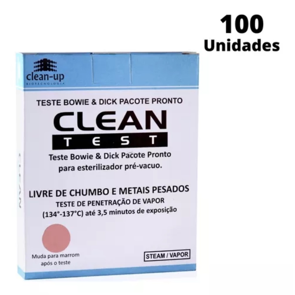 Teste Bowie & Dick Pacote P/ Esterilizador Pré Vacuo 100 Un