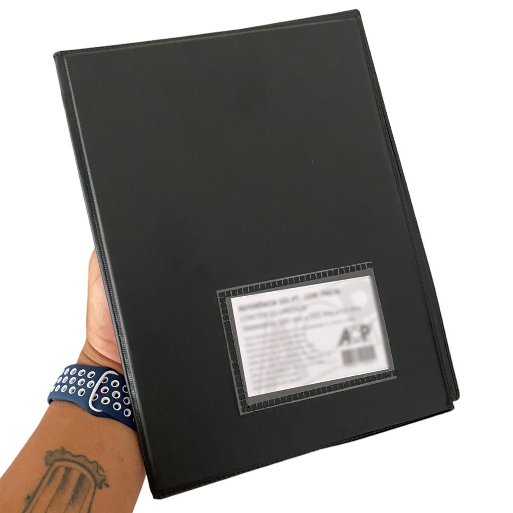 Pasta Catálogo A5 Com 10 Envelopes Finos E Visor 2 Colchetes em Oferta na Shopee