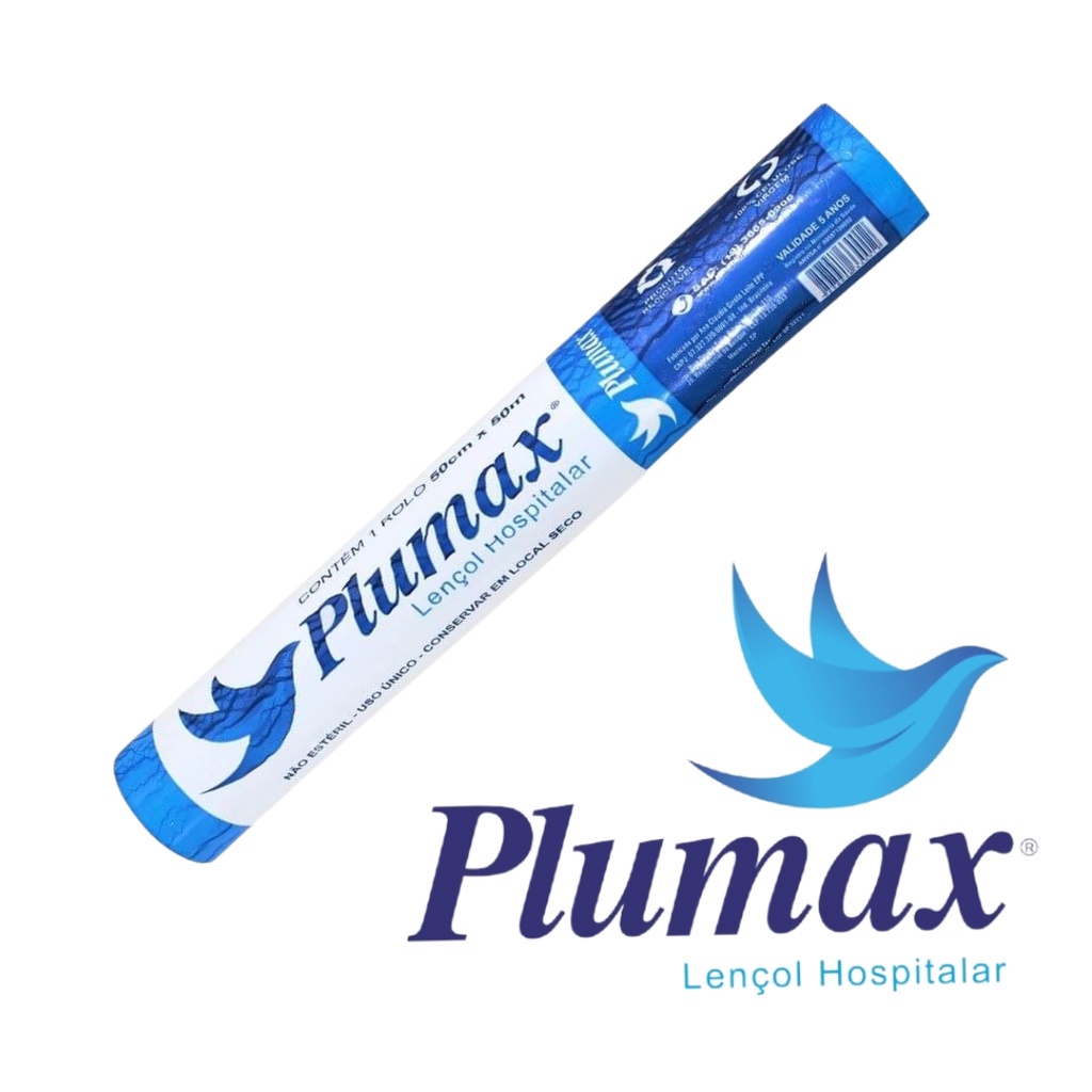 Rolo de Papel para Maca Plumax 50cmx50m e 70cmx50m Lençol Hospitalar Lençol de Papel Rolo para Maca