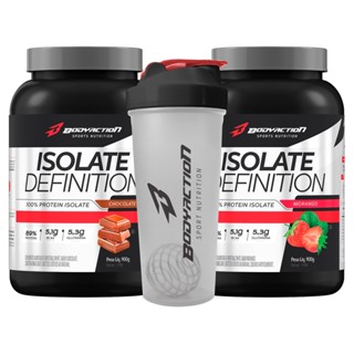 Kit 2x Proteína Isolada Isolate Definition 900g + Coqueteleira Bodyaction