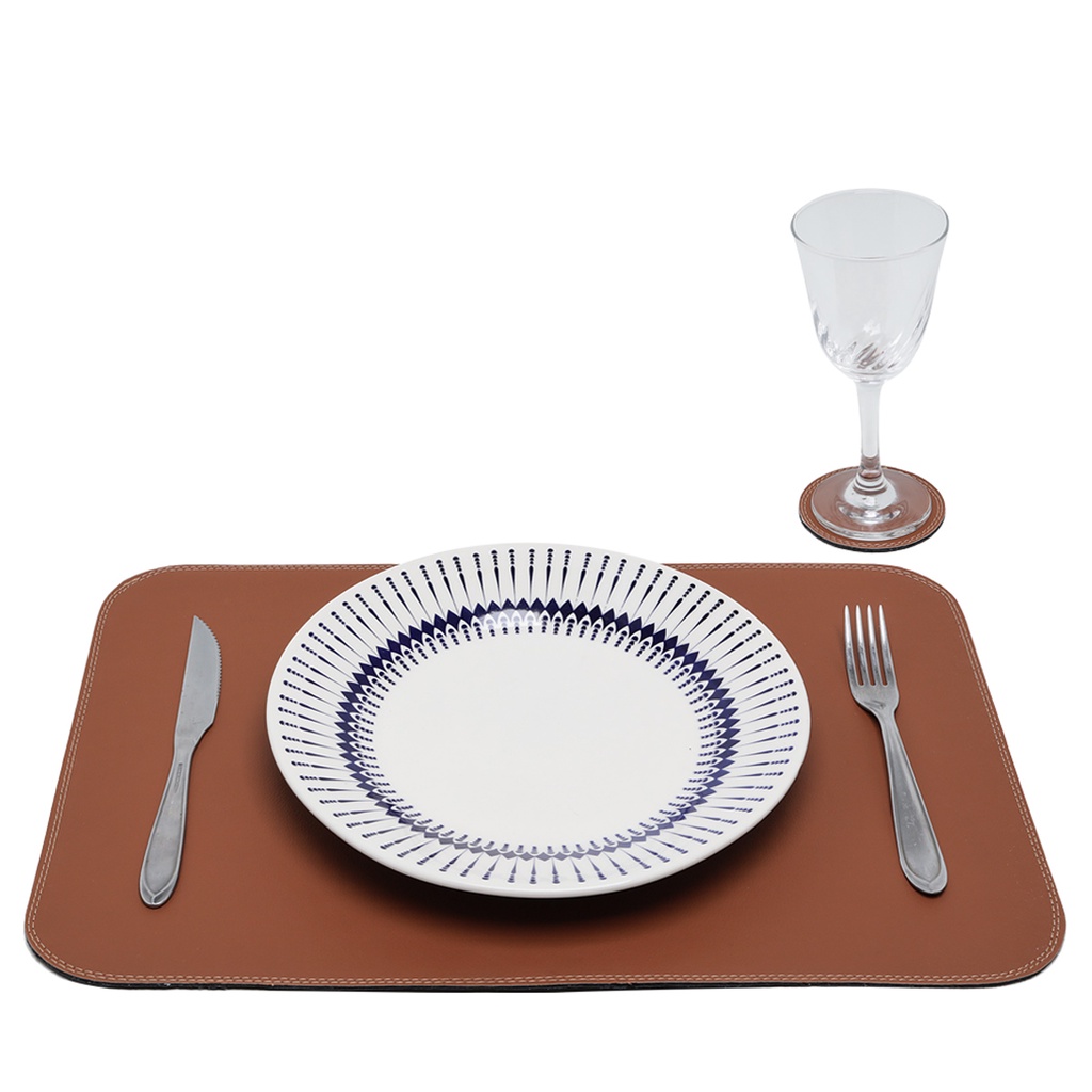 Jogo Americano Sousplat Couro Sintético Dupla Face 6 Unidades Lavável em Oferta na Shopee