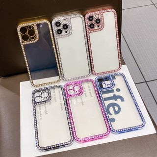 Capa De Celular Transparente De Cristal Com Strass Para Compatível IP 11,IP11 PROMAX,IP 12,IP 15, IP15 PROMAX promax