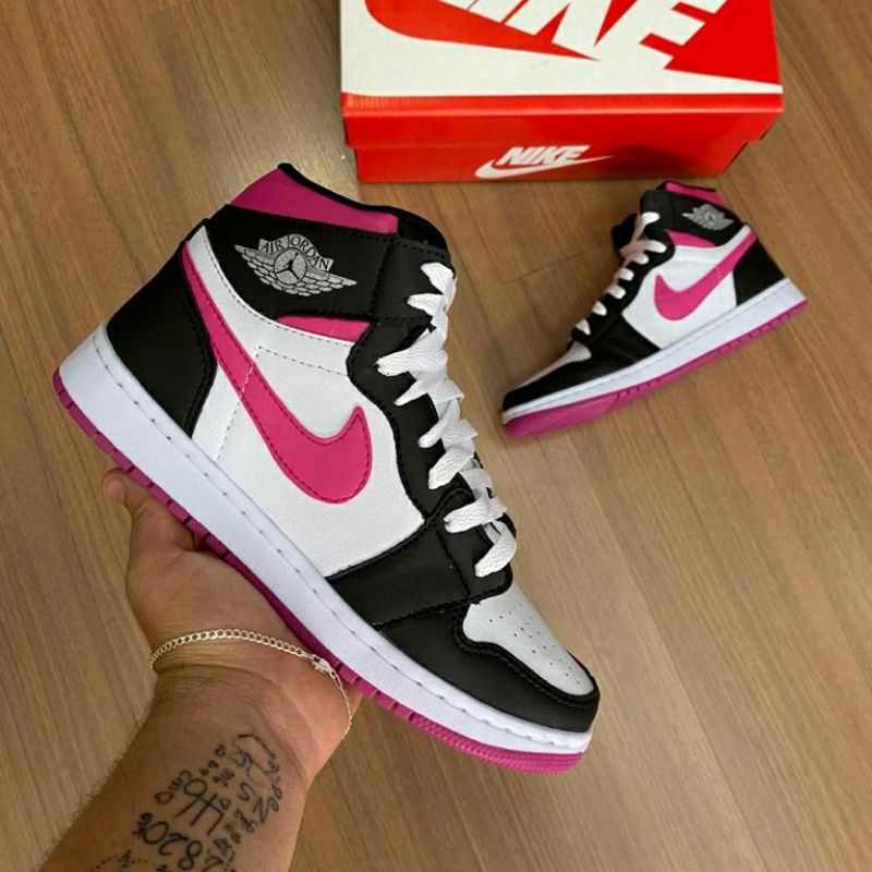 Tenis Masculino e Feminino Nk Air Jordan Preto Branco Pronta Entrega Black Friday Imperdivel