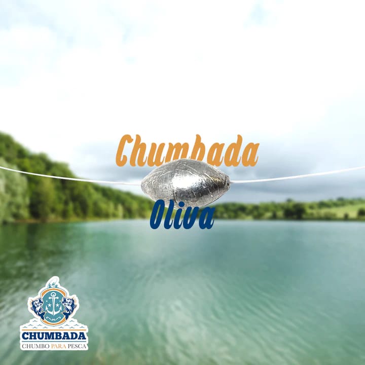 Chumbada Oliva para Pesca 50 gramas Chumbada Oficial com 05 Unidades