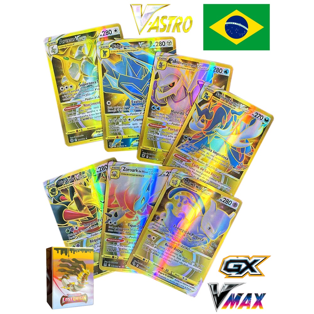 100pçs Cartas Pokemon GX VMAX MEGA - Escorrega o Preço