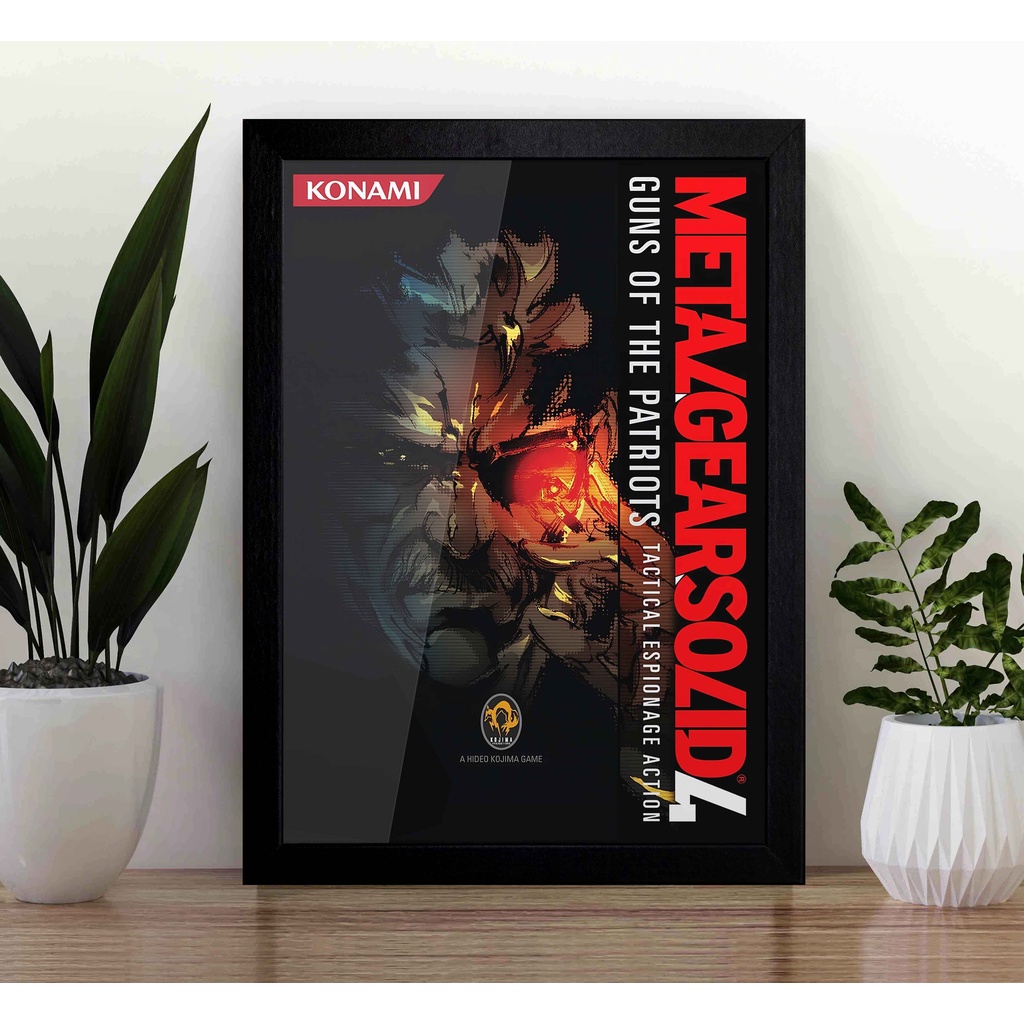 Quadro Metal Gear Solid 4 Guns of the Patriots A3 - com Acrílico Na Frente (Tamanho 45.5 X 33 Cm) - Poster Gamer A3