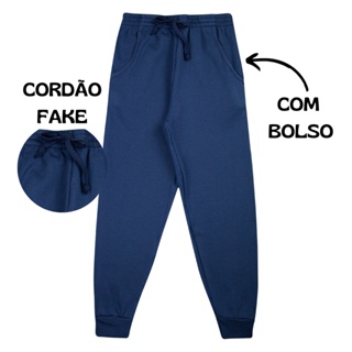 Calça Infantil moletom, peluciado, flanelado, Calça Uniforme, Roupa de Frio em Oferta na Shopee