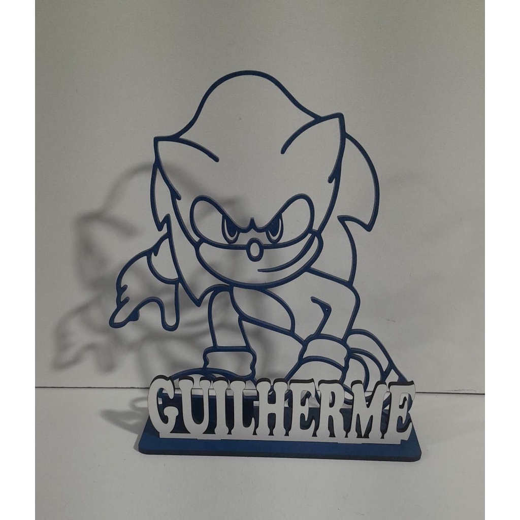 15 Centro de mesa Sonic em MDF personalizado com nome. em Oferta na Shopee
