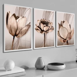 Quadro Decorativo Floral Para Sala De Estar Grande Moldura