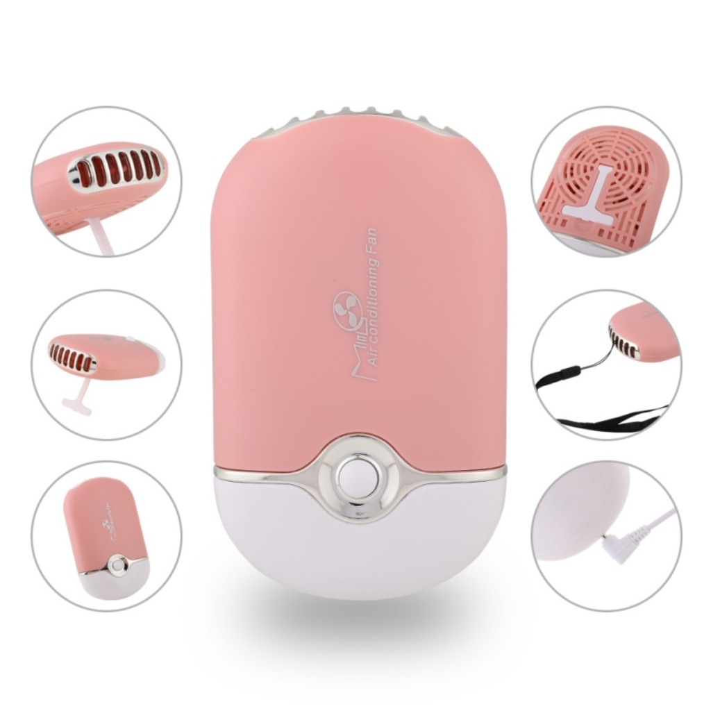 Mini Secador Ventilador Portatil Extensao Cilios Unhas Rosa