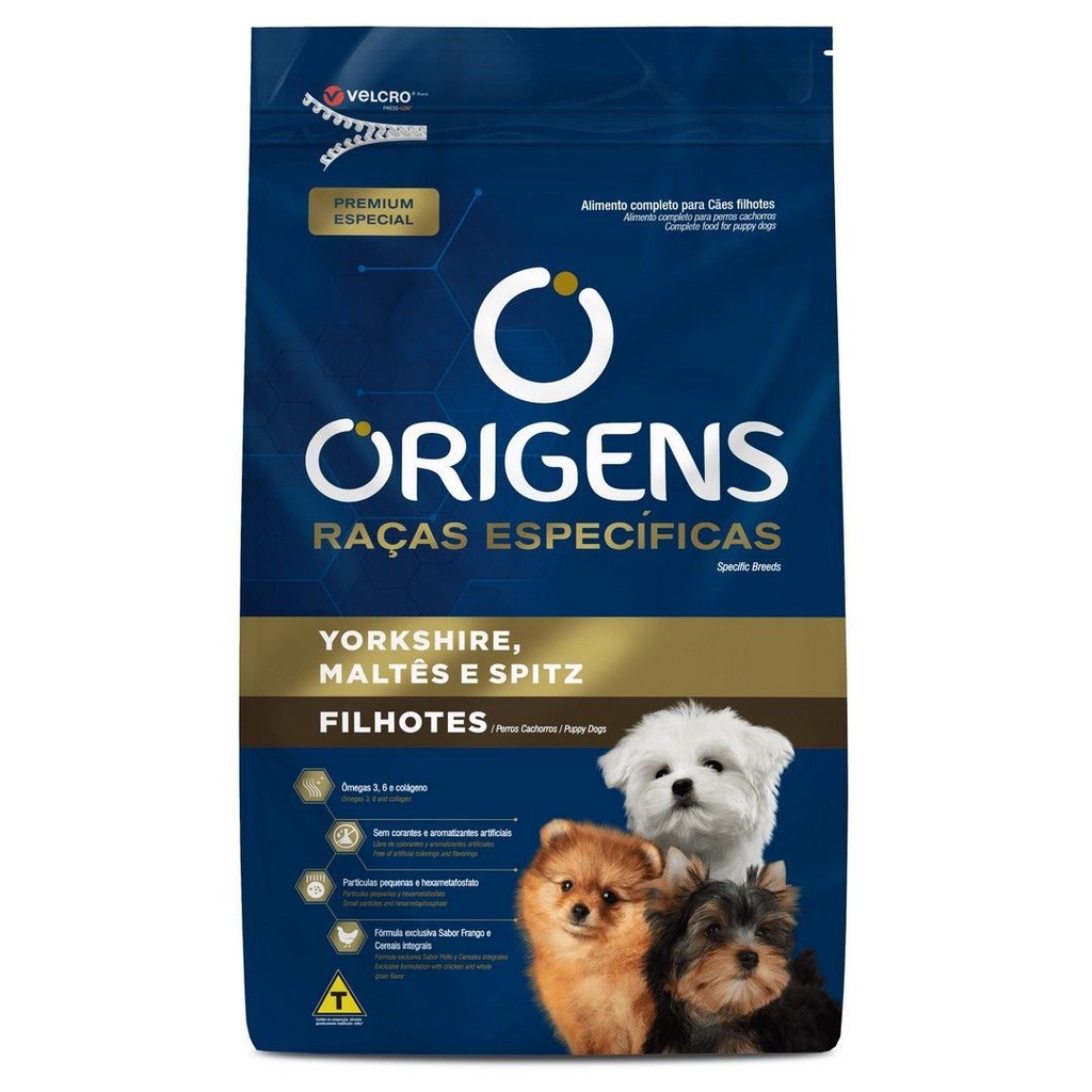 Ração Para Cães Filhotes Raças Específicas Yorkshire, Maltês E Spitz 1kg Origens