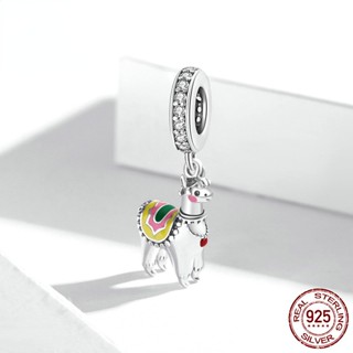 925 Sterling Silver Oil Drip Alpaca Pendant Pingente De Prata Acessórios Para Pulseiras De Animais Bonitos