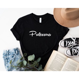 Blusa T-shirt Feminina Professora Preta/Branca