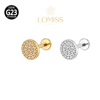 Piercing Helix Conch Labret Titânio Pvd Redonda De Zircônia em Oferta na Shopee