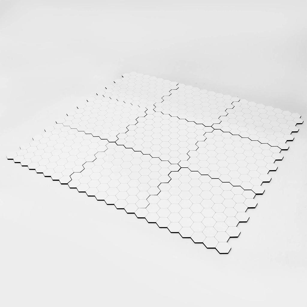 Grid de Batalha - Hexagonal - Modular Riscável - 4 Peças - RPG Battle Grid D&D