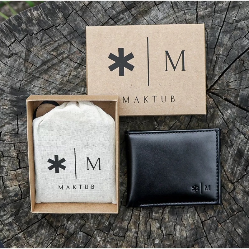 Carteira Masculina Em Couro Preta Maktub Prime Para Cartão Cnh dinheiro com bag caixa para presente em Oferta na Shopee