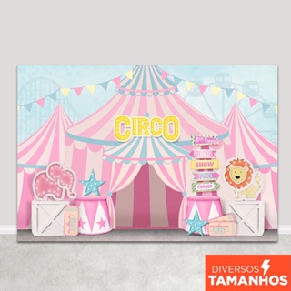 Fundo Fotográfico Infantil Cenário Circo Menina Rosa Painel Em Tecido Sublimado para Foto - FFC-818 em Oferta na Shopee