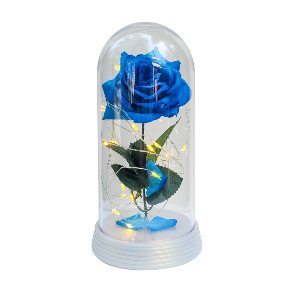 Luminária A Rosa Encantada A Bela e A Fera/ O Pequeno Príncipe Decoração de festa Centro de Mesa G Base Branco Pérola Luzes de LED branco quente Rosa Azul