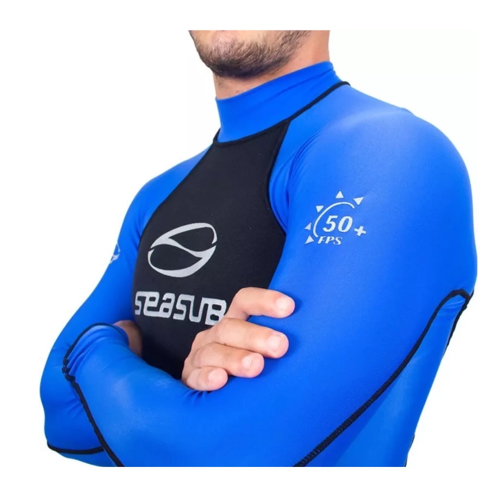 Camisa De NEOPRENE LYCRA Manga Longa Seasub Mergulho Natação E Pesca Sub Ciclismo