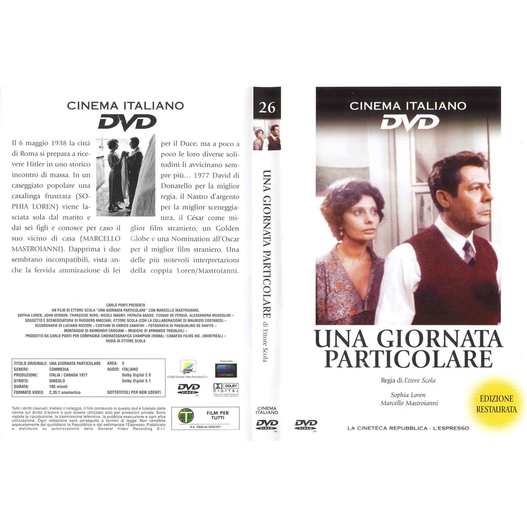 Um Dia Muito Especial / Una Giornata Particolare (1977) Ettore Scola HD Legendado DVD