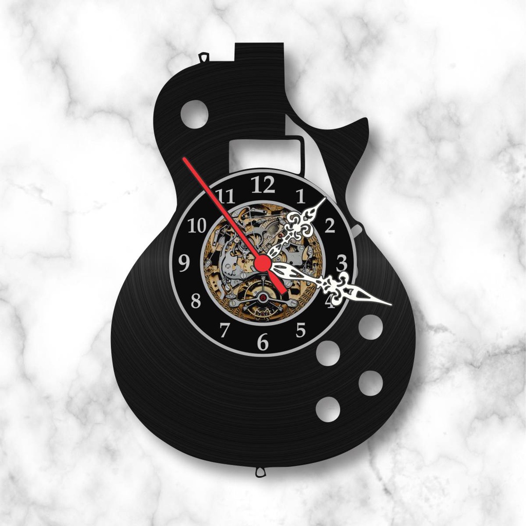 Relógio Parede Guitarra Les Paul Rock Musica Vinil Lp Arte Promoção