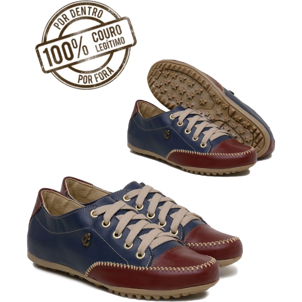 Tênis Sapatênis Casual Feminino Mocatênis Em Couro Super Confortável 6 Cores