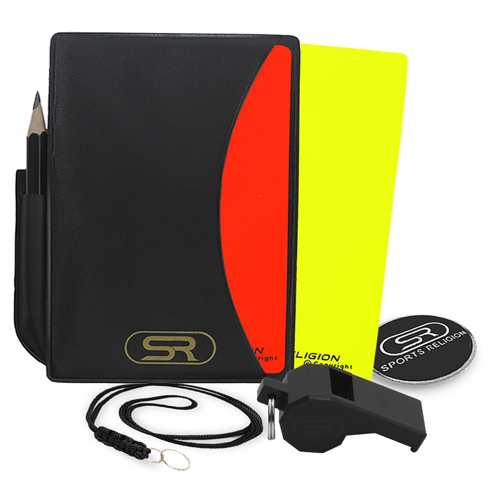 Kit Cartão De Árbitro C/ Lápis + Apito C/ Cordão + Moeda