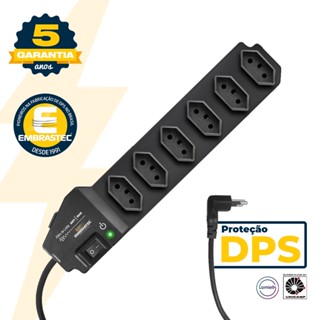 Filtro de Linha 6 Tomadas Bivolt DPS 7,5kA Proteção Contra Surtos Regua de Tomadas Extensão em Oferta na Shopee