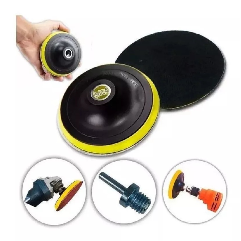 Base De Lixa Disco C/ Velcro 125 X M14 P/lixadeira Adaptador