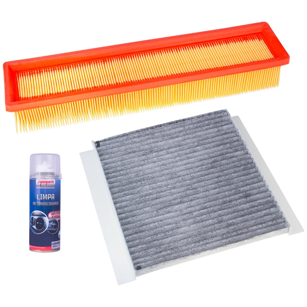 Kit filtros sandero ar motor + cabine ar condicionado + limpa ar condicionado