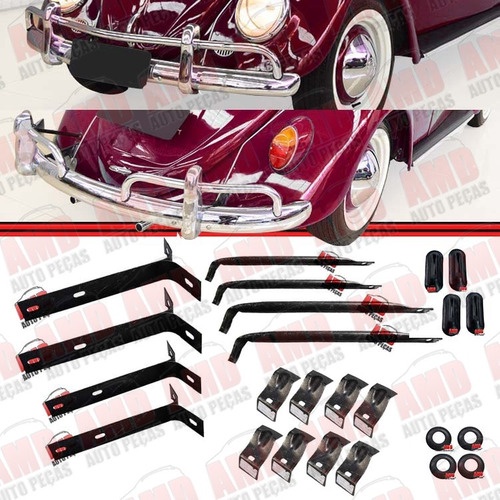 Kit Suporte Calco Tubo Parachoque Dt Tr Fusca 1300 59 69 24p