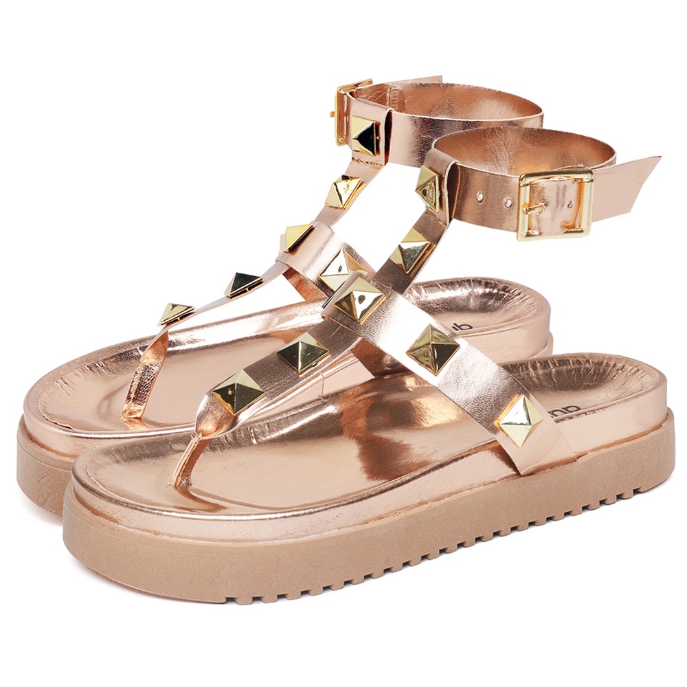 Sandalia Papete Dubuy Feminina Plataforma Pirâmide Feminina Rose Isys 2050FG - Women Shoes