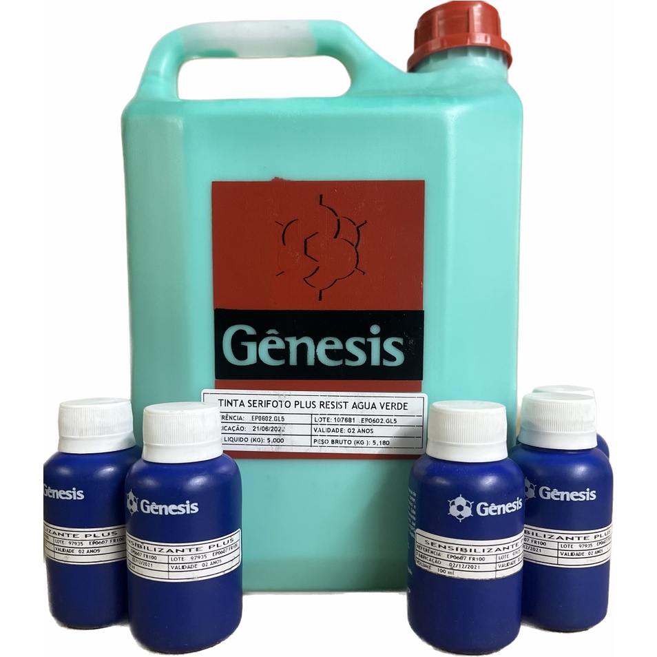 EMULSÃO SERIFOTO PLUS VERDE RESISTENTE AGUA 5LITROS + SENSIBILIZANTE - GENESIS