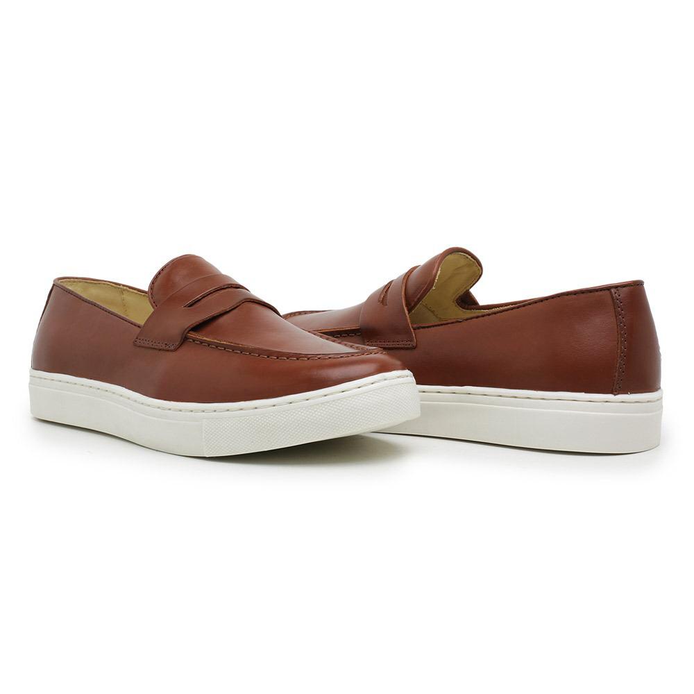 Sapato Mocassim Gravata Penny Loafer Casual Masculino em Couro legítimo lançamento frete grátis