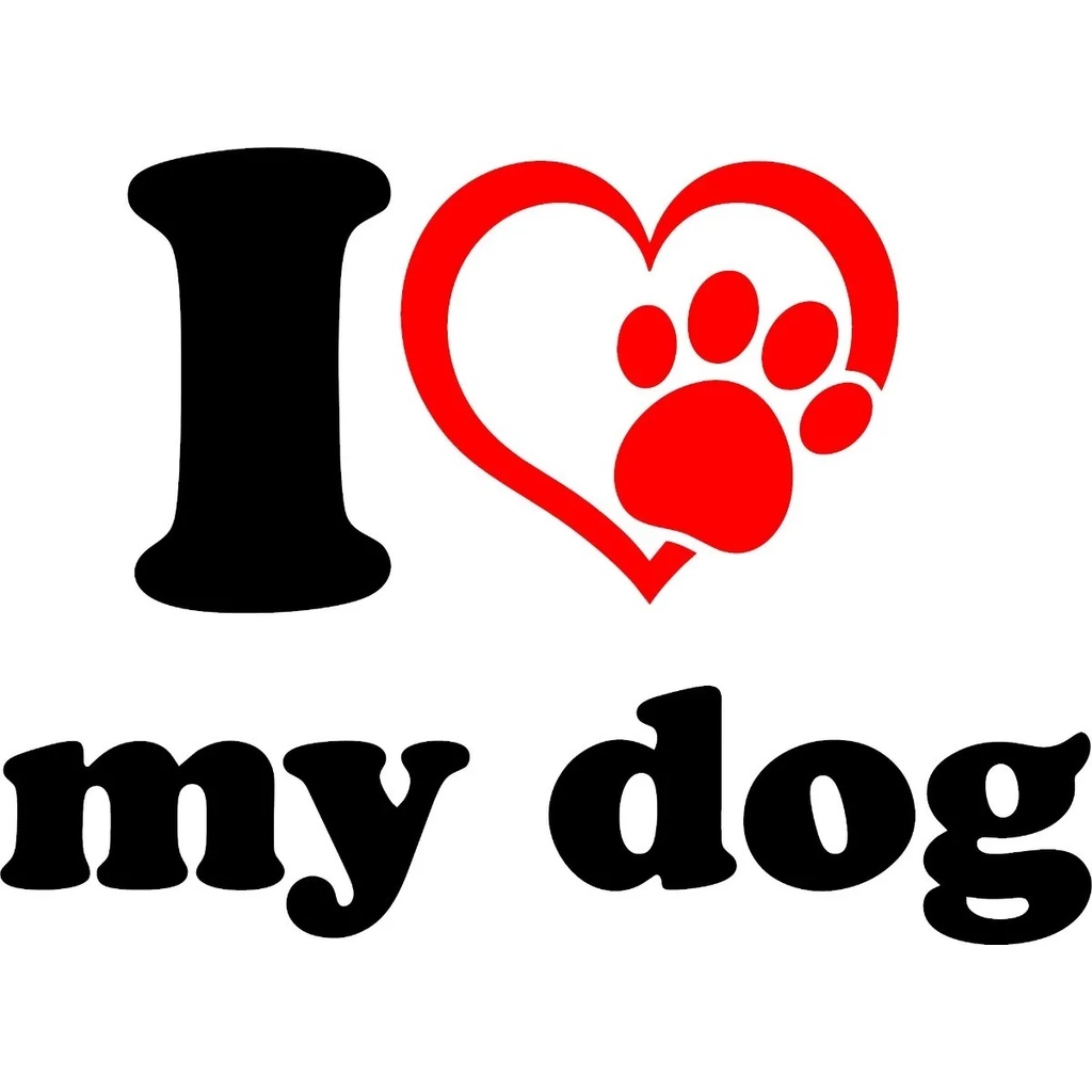 02 Adesivos I Love My Dog Vinil Decorativo