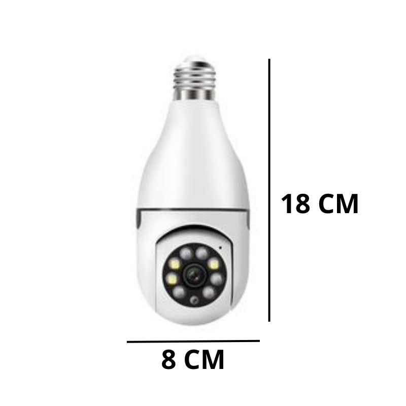 Câmera Wifi Ip Sem Fio Giratória 360 com encaixe Lampada Bocal rosca Ptz Full HD visão noturna segurança - bivolt