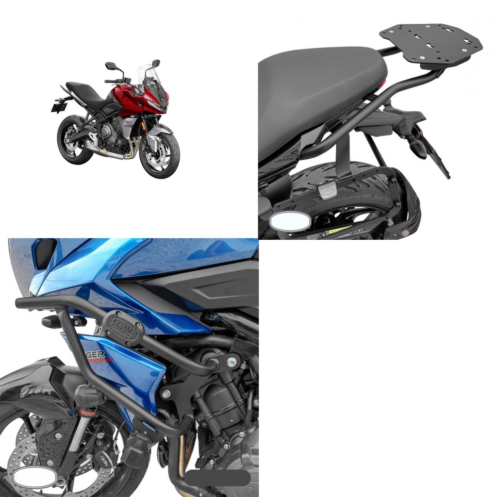 Protetor Motor e Carenagem + Suporte de Baú Triumph Tiger 660 Sport 2022 em Diante - Scam