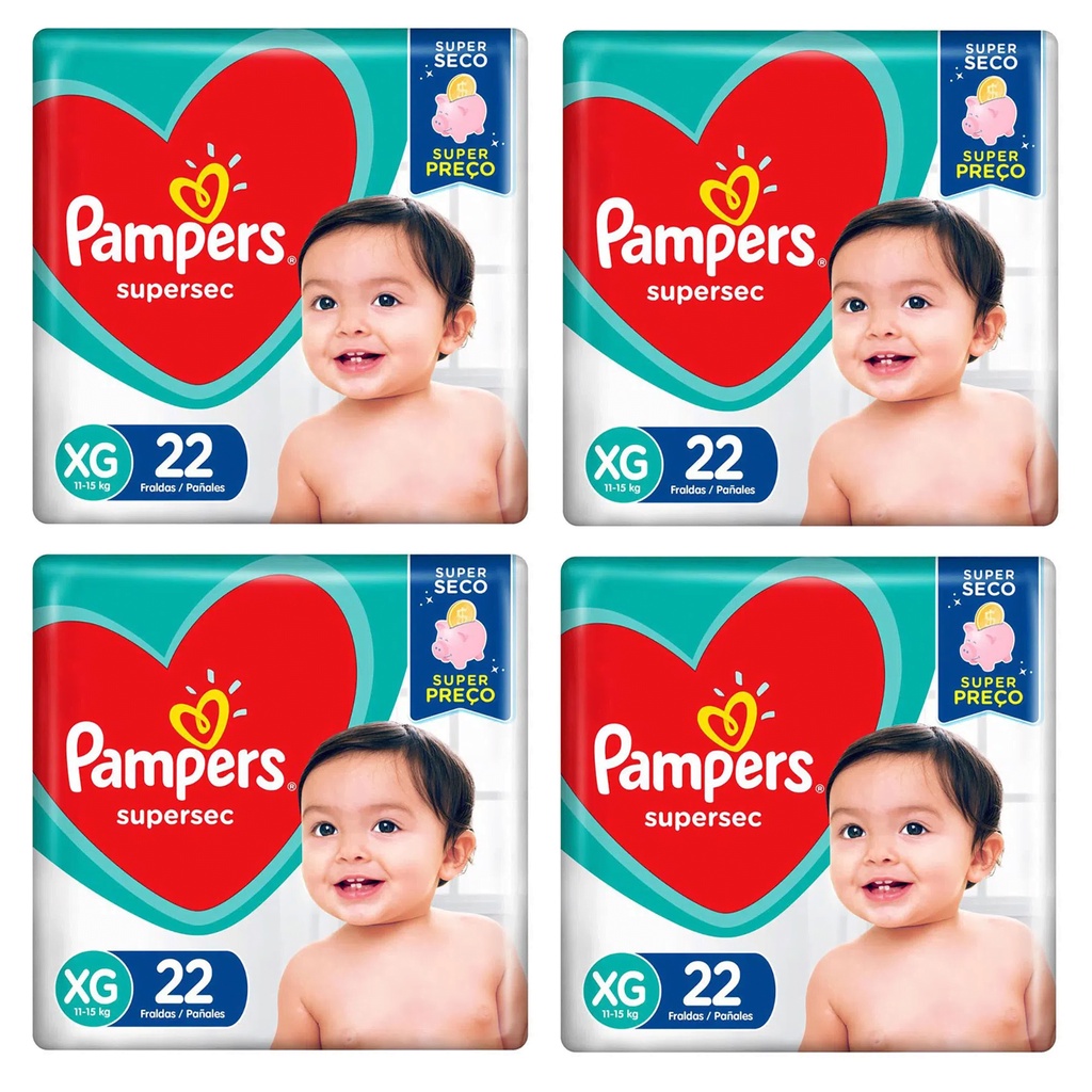 Kit Fraldas Pampers Supersec (Jumbinho) - Tam XG - 88 fraldas - BARATO