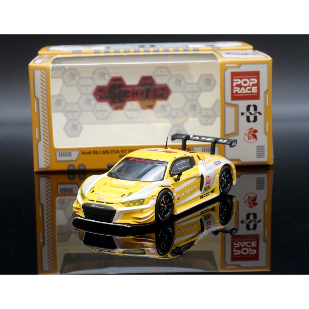 Raça POP 1/64 AUDI R8 LMS EVA RT PROTO TYPE-00 X Trabalhos R8 Escala DIECAST Modelo Carro PR64-R8LMS-EVA00