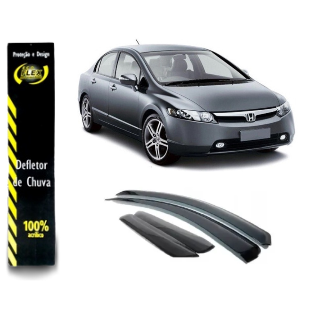 Calha De Chuva Para Honda New Civic 2007 2008 2009 2010 2011 Ecoflex
