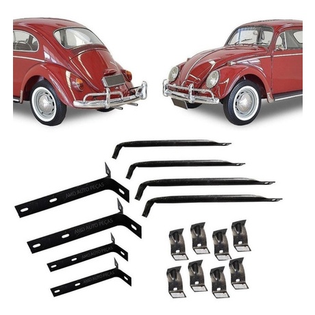 Kit Suporte Calco Tubo Parachoque Dt Tr Fusca 1200 59 69 24p