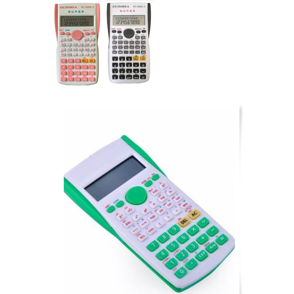 Calculadora Científica Ecooda 240 Função Acadêmica E Profissional Colorida Verde