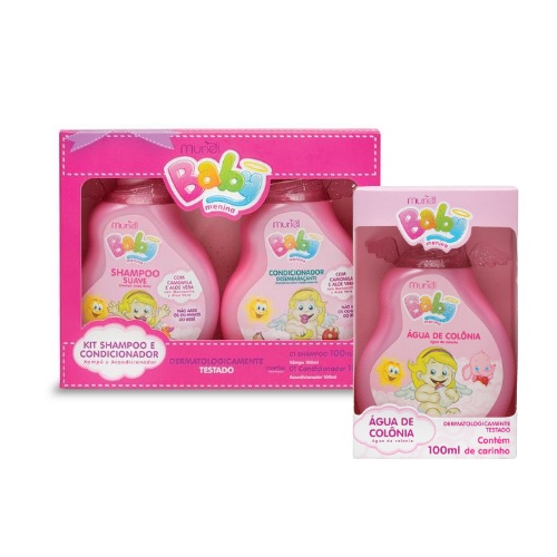 Kit Baby Shampoo + condicionador + Água de Colônia infantil 100ml  (azul ou rosa Escolha )