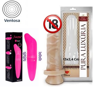 Pênis de Borracha com Ventosa 15,3 X4 CM Vibrador Ponto G Sexshop
