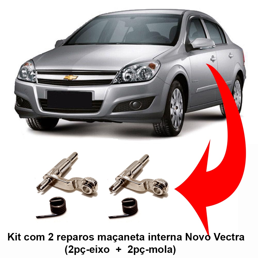 Macaneta Gatilho Porta Interna Kit 2pc Combo Eixo E Mola Novo Vectra Reparo Gm Trinco Elegance Elite Chevrolet Excentric