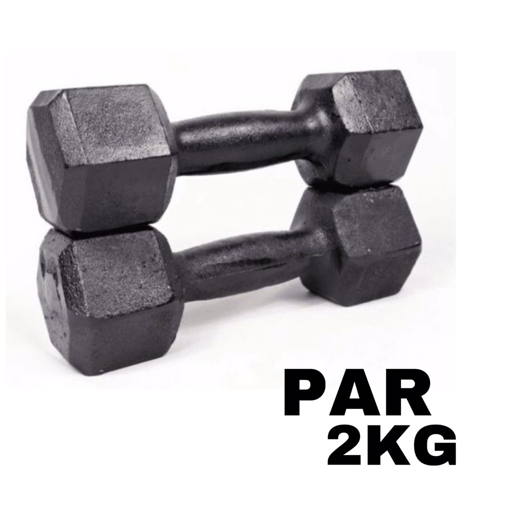 Par Halter Sextavado Ferro Fundido Para Treinos E Musculação 2 Kg
