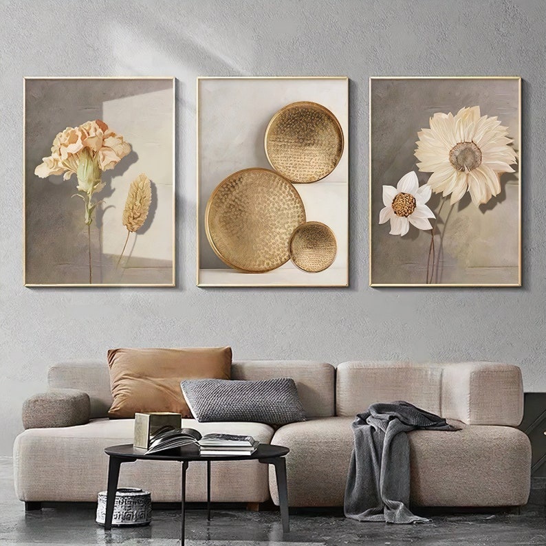 Quadros Decorativos Trio Kit 3 peças Grandes 90x60 ou 60x40 mais de 50 opções de imagens Quadro decorativo Sala Quadro decorativo Quarto Quadro decorativo Escritório Quadro decorativo Marmorizado Quadro decorativo abstrato Folhas arte quadro mosaico